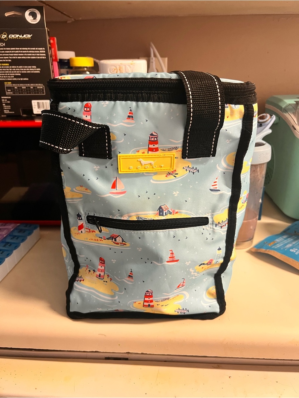 Scout Light Blue Nautical Print Lunch Backpack